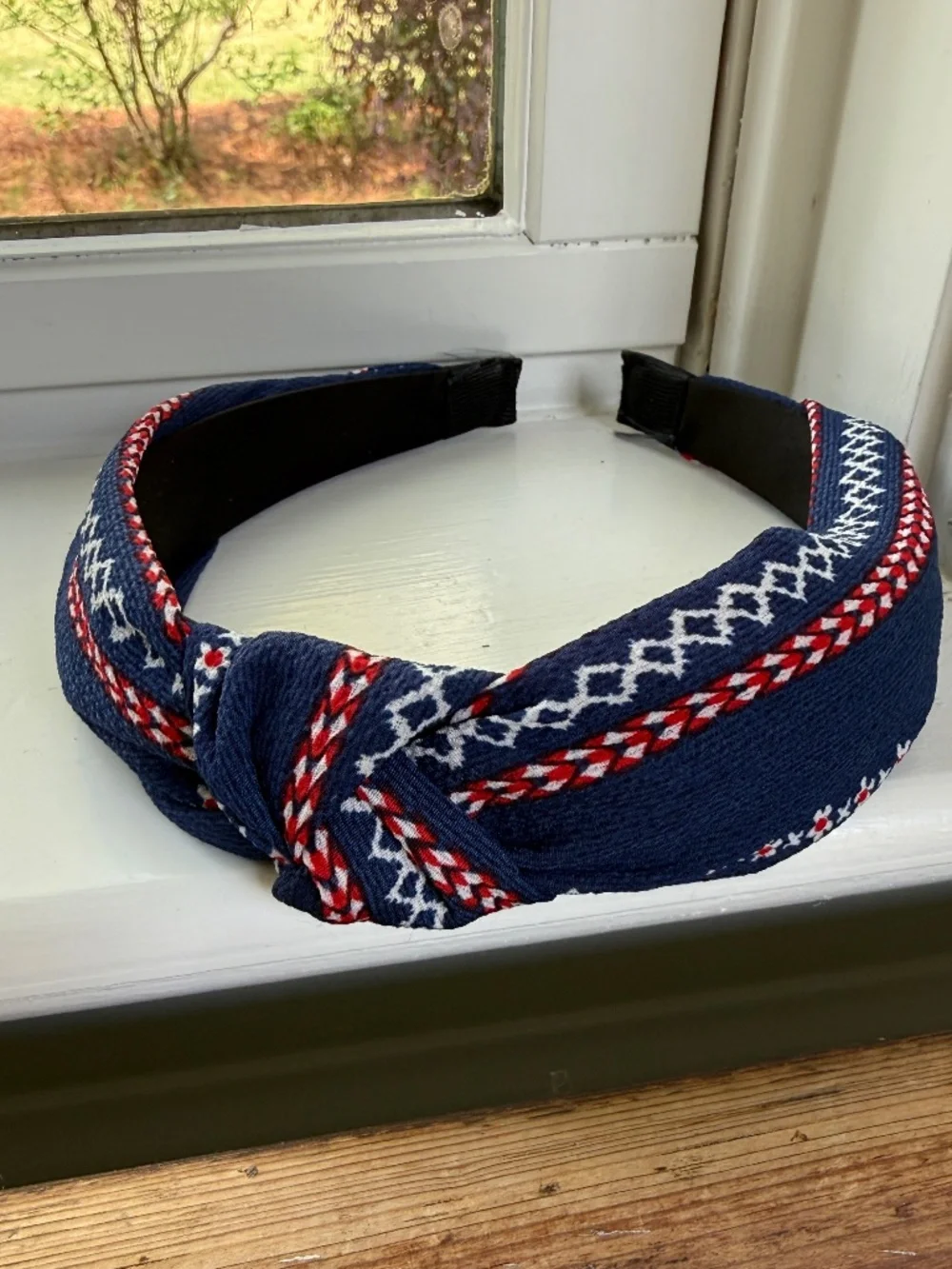 NWOT Anthropologie Red. White, and Blue Top Knot Headband - Picture 1 of 5